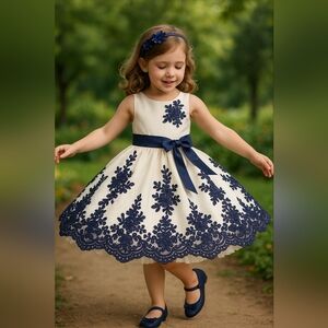 American Princess Navy and White Floral Dress